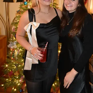Forever 21 black satin dress with a white bow accent thumbnail 3