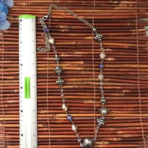 Chico’s Long Silver Tone Beaded Necklace thumbnail 7