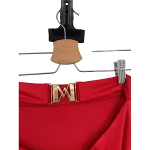 Meshki Cutout Back Gold M Hardware Bodycon Pencil Midi Skirt Red Size XS thumbnail 6