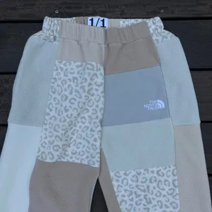 Cream/Tan Neutral 1/1 Luminate Thrifts North Face Handmade Patchwork Sweatpants thumbnail 2