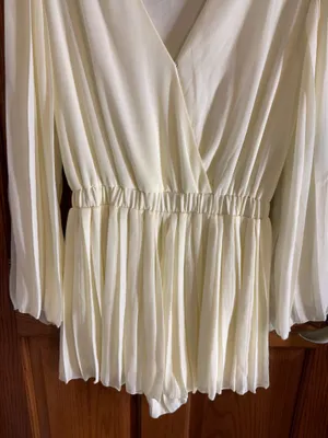 Boutique Ivory Satin Mini Romper thumbnail 2