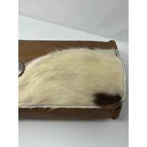 Western Leather Cowhide Barrel Bag Walking Liberty Half Dollar Brown Cowboy Bike thumbnail 9