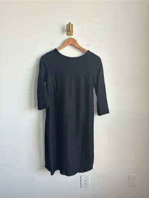 COS Black Stretch Shift Sheath Dress 3/4 Sleeve Pockets Women's Small thumbnail 5