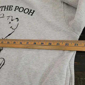 Disney Winnie the Pooh Graphic Pullover Hoodie Gray Women’s Medium thumbnail 3