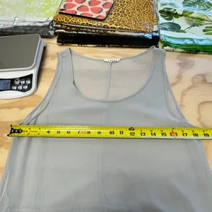 LACAUSA Grey Sleeveless Dropped Waist Midi Dress Semi Sheer Size Small‎ LA310151 thumbnail 11