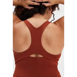 Girlfriend Collective Lola V Nwck Dress with Built-in Shorts‎ Mahogany 4XL thumbnail 9