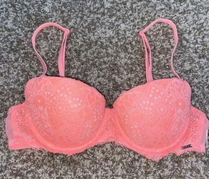 Victoria's Secret PINK Bra Push-Up Lace Balconette 34B thumbnail 1
