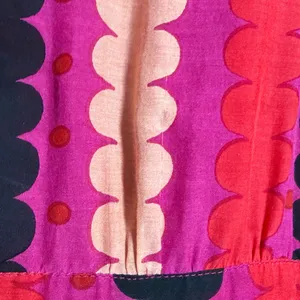 OLIPHANT Cotton Silk Scallop Stripe Polka Dot Long Midi Dress‎ Key Hole Pink S thumbnail 8