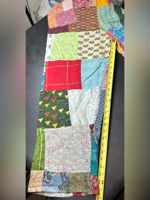 NWT Ashley Taylor Patchwork Colorful Bohemian Adjustable Overalls One Size Red thumbnail 8