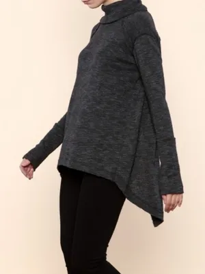 WE THE FREE Charcoal Grey Turtleneck Open Back/Tie back‎ Long Sleeve Size Large thumbnail 1