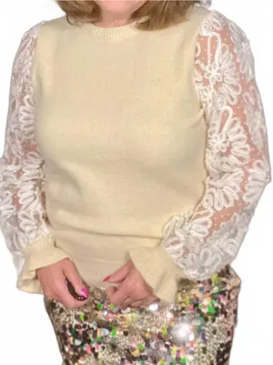 THML Floral Sleeve Sweater Top thumbnail 4