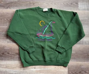 Vintage 90s Lee Cape May Embroidered Sailboat Crewneck Sweatshirt L thumbnail 1