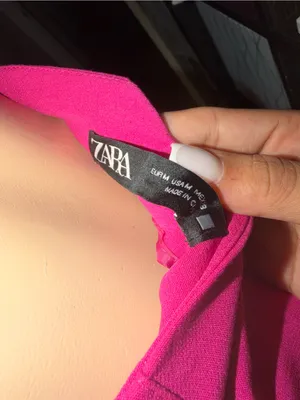 ZARA Women's High-Waist Cropped Slim Pants in Fuchsia thumbnail 2