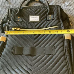 Vsnoon Quilted‎ Black Diaper Travel Backpack with USB Port & Laptop Sleeve thumbnail 13