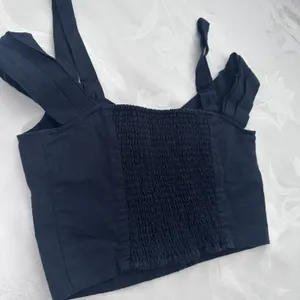 Anthropologie Maeve Size-XS Black‎ Linen Off The Shoulder Twist Crop Top thumbnail 14