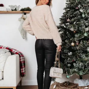 VICI | Theresa Front Twist Fuzzy Knit Pullover thumbnail 4