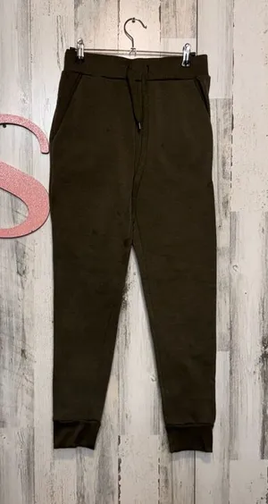 Rene Ricci Olive Green Joggers Sweatpants Women’s Size S Cozy Fleece Lined thumbnail 1