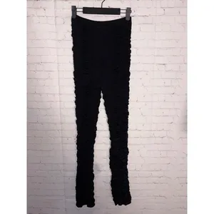 I.AM.GIA Ophelia Sheer‎ Ruched High-Rise Pants Black Mesh Slim Fit Womens Size M thumbnail 5