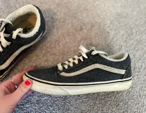 Madewell x Vans Unisex Old Skool Lace-Up Sneakers in Flannel and Sherpa thumbnail 3