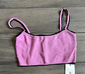 MAJORELLE Pink Bralette with Black Trim thumbnail 1