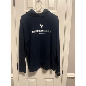 American Eagle Women's Navy Blue Lightweight Long Sleeve Hoodie Med Pre Teen thumbnail 2