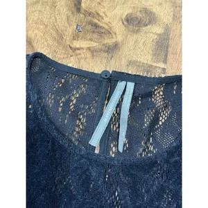EUC Women's By Anthropologie Black Velvet and Lace Blouse Top Size XS‎ thumbnail 3
