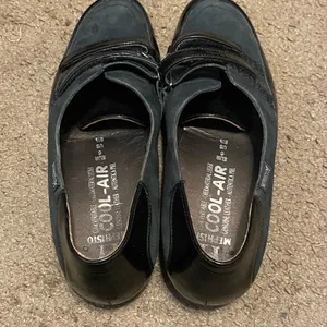 Womens Mephisto Black Faux Suede Leather Slip On‎ Wedge Loafers Size 8.5 thumbnail 3