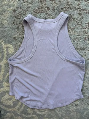 Laslulu Modal Ribbed Knit Racerback Tank Top Lavender Medium thumbnail 4