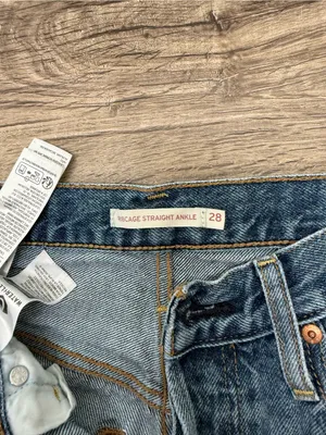 Levi's‎ Jeans Womens 28 Blue Ribcage Straight Ankle Waterless Dark Wash Denim thumbnail 7