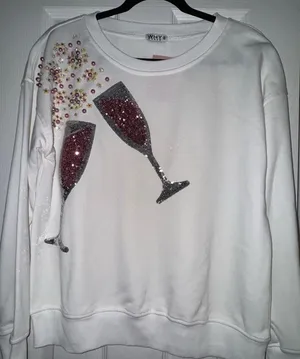 New Why dress sequin embellishment pink champagne medium top thumbnail 1