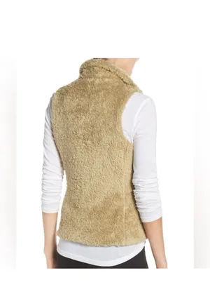 Patagonia Vest Women’s Tan Los Gatos Sherpa Fleece Pockets Full Zip thumbnail 2