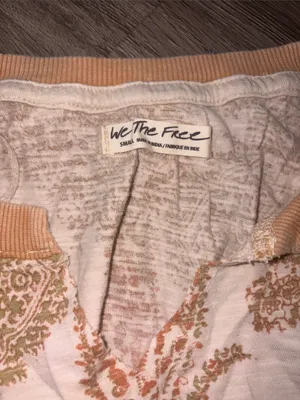 We The Free Cream & Tan Paisley Long Sleeve Top thumbnail 3