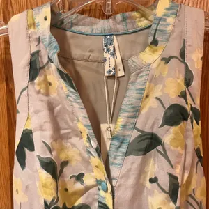 Anthropologie Maeve Dutch Yellow Floral Print Sleeveless Shift Dress‎ Size 0 thumbnail 7