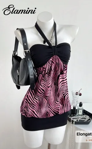 Halter sleeveless mini cami dress Multiple Size L thumbnail 1