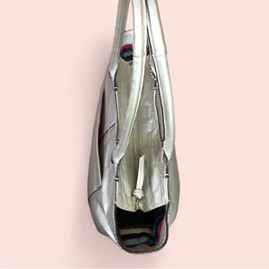 Coach Handbag Purse No# H0982-F14384 Silver metallic Bright colored inside thumbnail 6
