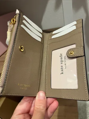 Kate Spade Spade Flower Monogram Coated Canvas Small Bifold Wallet Natural Multi thumbnail 4