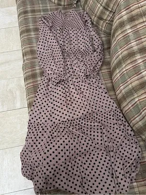 Polka Dot Maxi Dress in Dusty Rose Pink Size M thumbnail 1