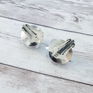 Vintage Clip On Earrings Iridescent 7/8" thumbnail 7