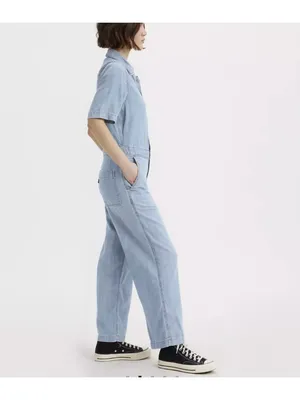 New Levi's L Short Sleeve Heritage Jumpsuit Large Regular Glad to Meet You Light thumbnail 2