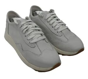 Clarks Women's Size 7 1/2 M DashLite Lo Leather Trainers‎ Sneakers Shoes Ivory thumbnail 1