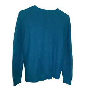 J. Crew Merino Wool Blend Textured Scoop Neck Knit Sweater Teal Medium #777 thumbnail 3