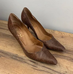 YSL Yves Saint Laurent Lizard Print Leather Stiletto High Heels thumbnail 1