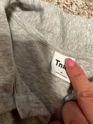 Aritzia Tna Gray Crop Polo Top thumbnail 2