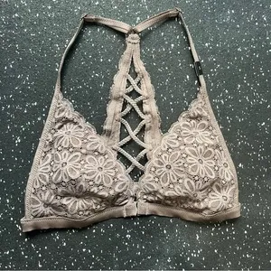 Victoria’s Secret Mauve Dusty Rose Floral Lace Bralette Racerback Womens Size S thumbnail 1