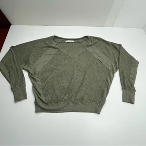 We The Free Free People Santa Clara Thermal Top Women's Size Small‎ Green thumbnail 3
