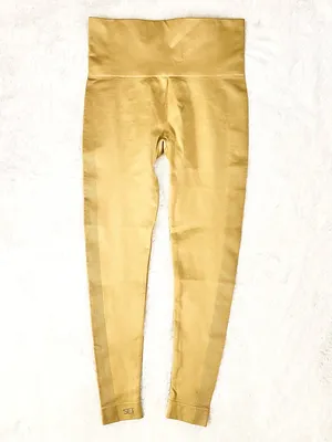 NWOT SET Active Sculptflex Seamless Leggings High Rise Cream Ribbed Logo Small thumbnail 2