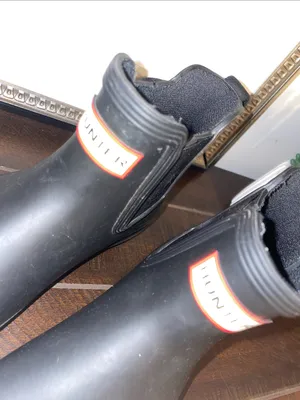 Hunter Original Black Short Chelsea Rain Boots Size 7 thumbnail 5