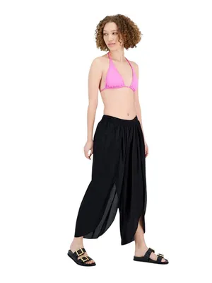 NWT Raviya Womens Front-Slit Cover Up Pants 75367 Black XL thumbnail 3