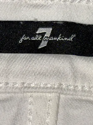 7 For All Mankind White Denim Skirt Women’s Waist Size 25 Cutoff Raw Hem Pockets thumbnail 7