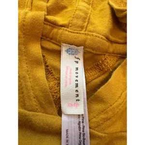 FP Movement‎ Mustard Yellow Organic Pima Cotton Ruched Sleeve Hoodie XS thumbnail 4